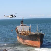 The Phoenix aground on the KZN coast