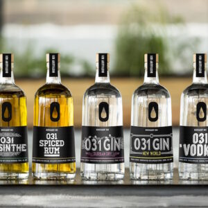 The 031 Range (Absinthe, Spiced Rum, Gin (Durban Dry), Gin (New World) and Vodka