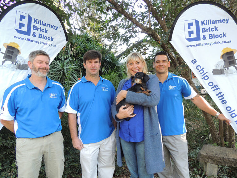 The Killarney Brick Kloof and Highway SPCA Golf Day In the photo attached is John Clark, Mark Young (Managing Member of Kilarney Brick and Bloc CC), Gabbana ,Barbara Patrick (Manager of Kloof and Highway SPCA) and Jannie Cloete