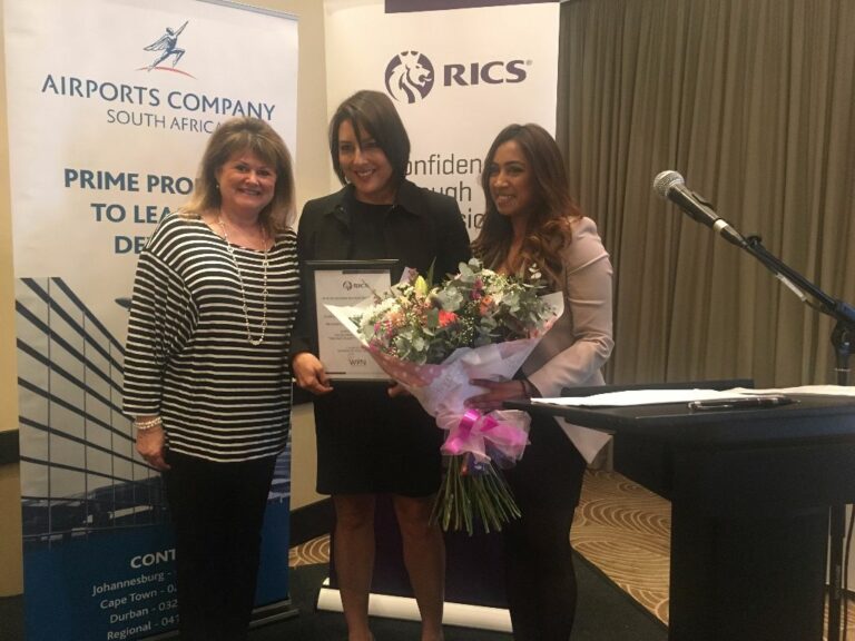 Pictured at the award ceremony are from left: Di Franks, WPN Regional Chair, Karen Petersen and Genevieve Naidoo, WPN Chair