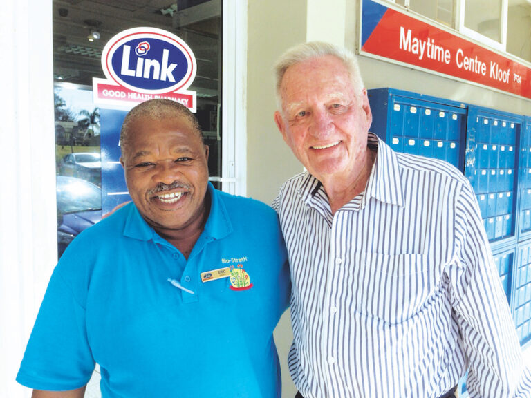 Driver Eric Mlaba with original owner Gerard Viger, during a recent visit to KwaZulu-Natal.