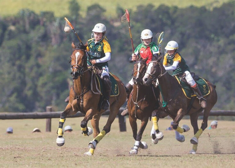 Polocrosse Warriors Lauren Heynes (SA), Andrew Mawson (Zambia) and Jake Shaw (SA) by Shannon Gilson were part of the SA under-14 Junior Polocrosse team