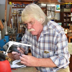 Denzil in his workshop
