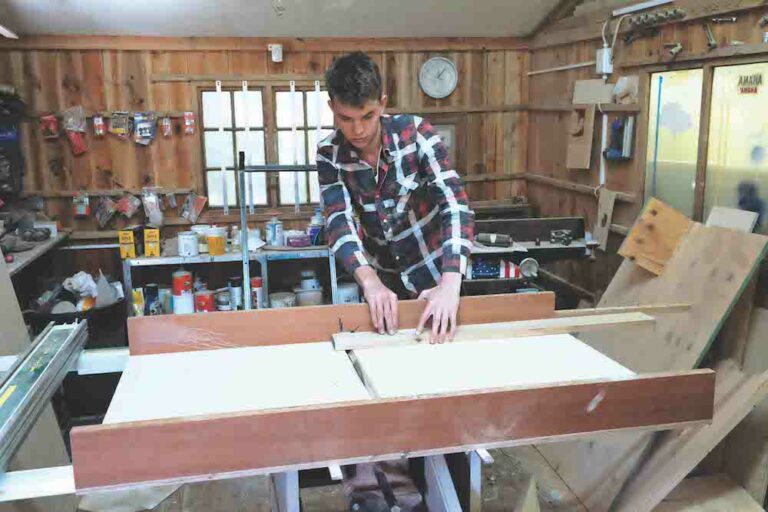 Joel Harris – young entrepreneur Joel in his beloved workshop – where all his creations happen.
