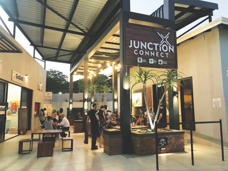 The safe and comfortable seating area at The Junction on Inanda shopping precinct.