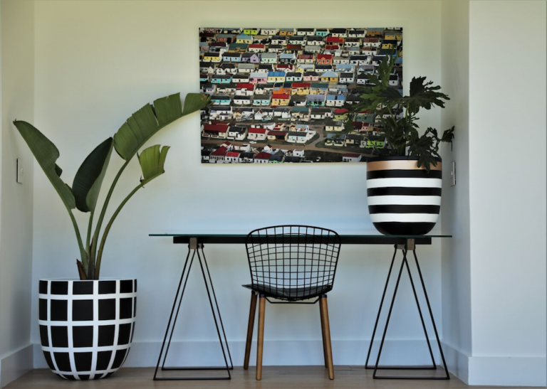 Bring the outdoors in The hand-painted pots.